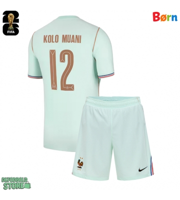 Frankrig Randal Kolo Muani #12 Replika Babytøj Udebanesæt Børn VM 2026 Kortærmet (+ Korte bukser)